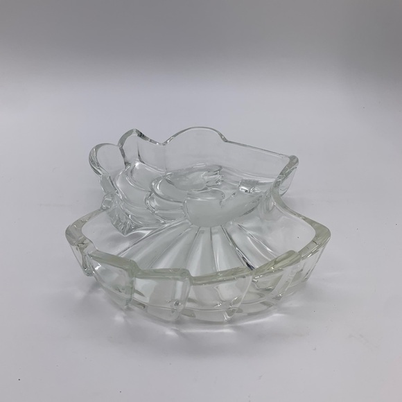 MIKASA Christmas Archangel Clear Frosted Crystal Glass Candy Nut Trinket Dish - Picture 4 of 13
